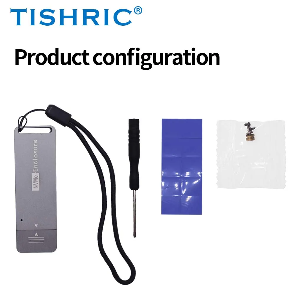 حافظة TISHRIC SSD M.2 حاوية القرص الصلب NVME M.2 USB3.1 صندوق خارجي للقرص الصلب يدعم 2242 SSD لأجهزة الكمبيوتر المحمول