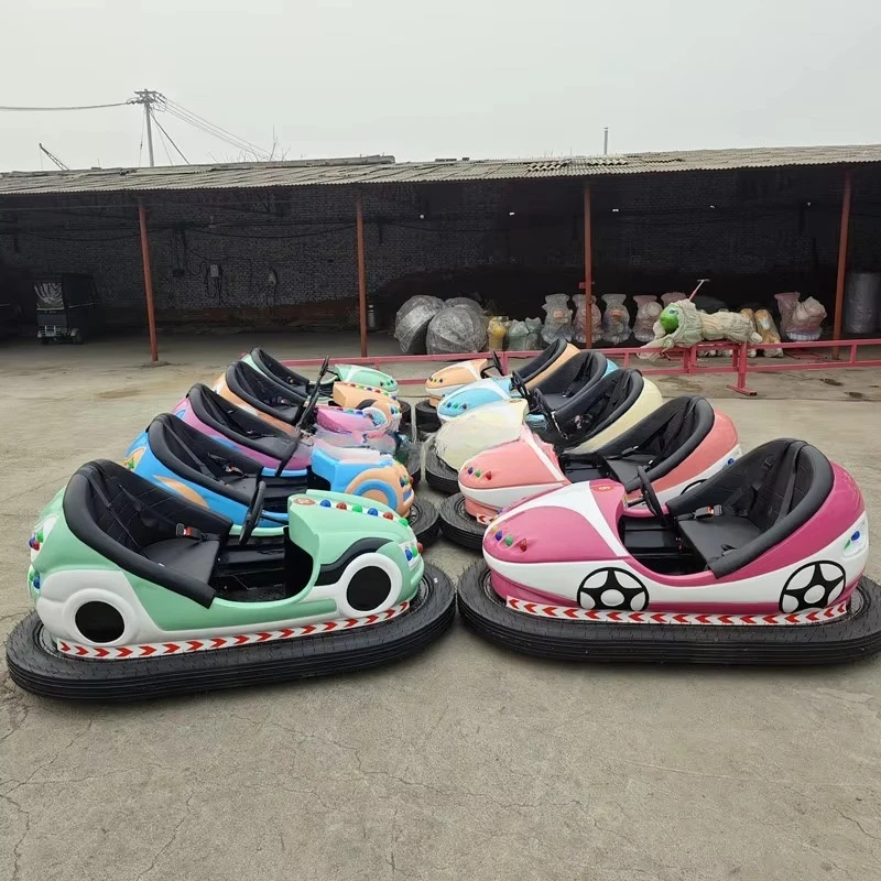 Battery-powered plastic bumper cars for indoor/outdoor use