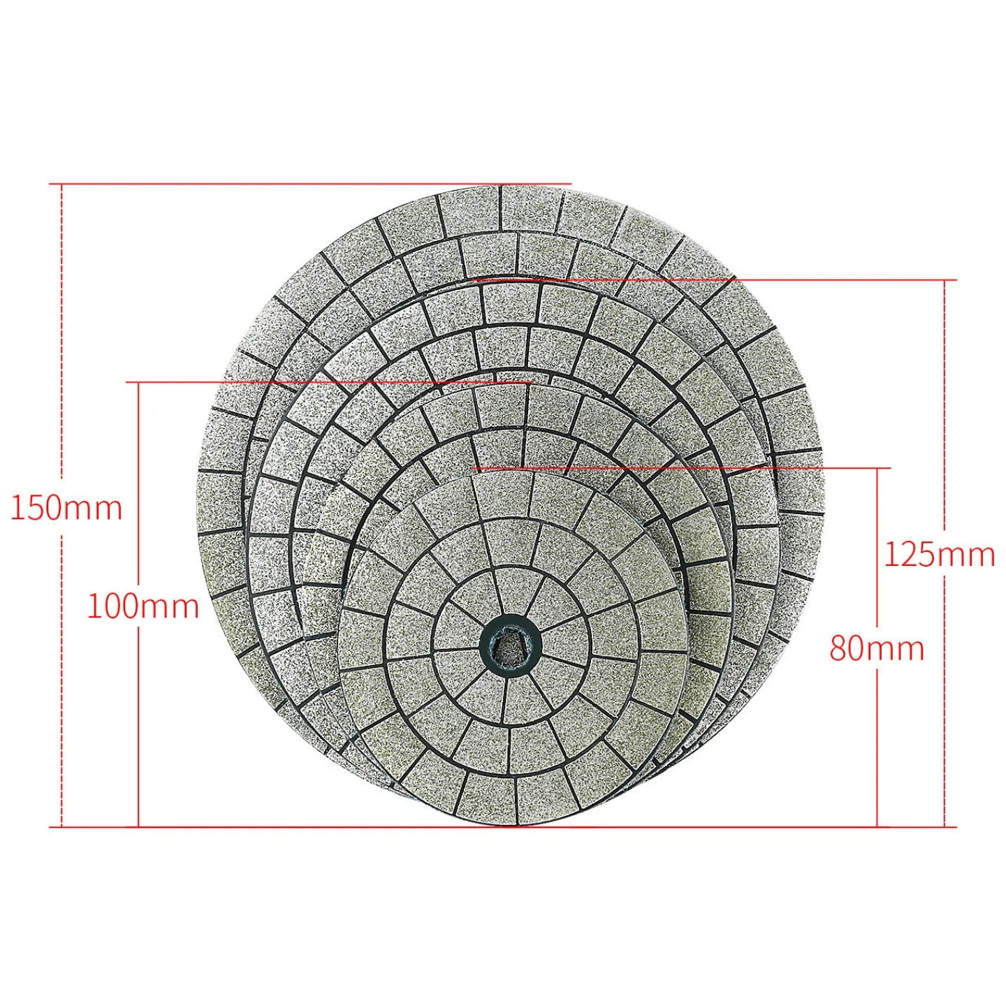 80/100/125/150mm Galvanisierte Diamant-Schleifscheibe Polierpad für Fliesen, Glas, Metall, Holz, Kantenbearbeitung, Entgratung, Polieren – Detail 2