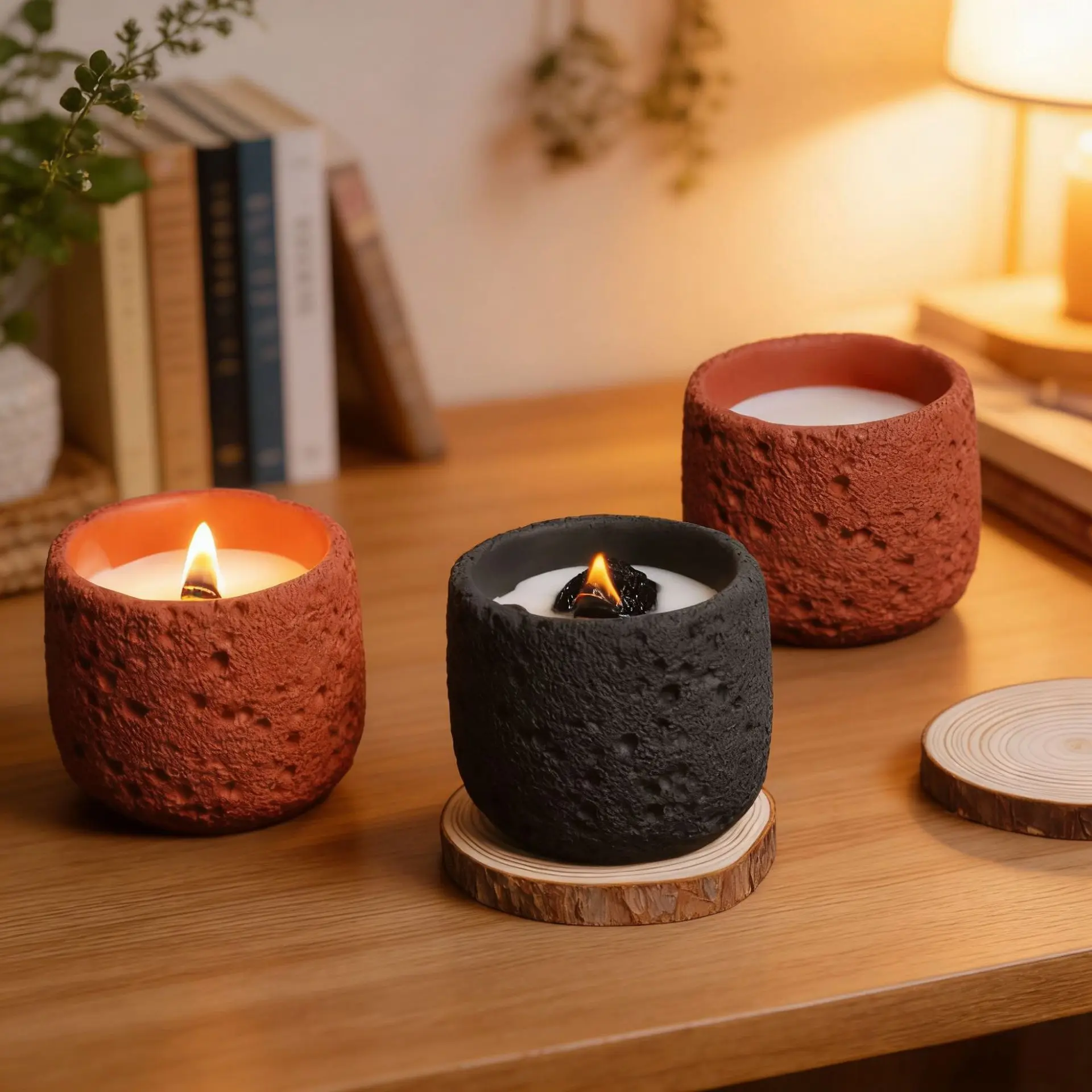 Spar cement cup scented candle volcanic rock agate natural theme cross-border wind candle cup scenic souvenir