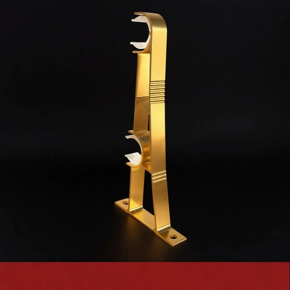 Reinforced Aluminum Curtain Rod Bracket Heavy Duty Wall Ceiling Mount Holder For Single Double Drapery Pole Fittings