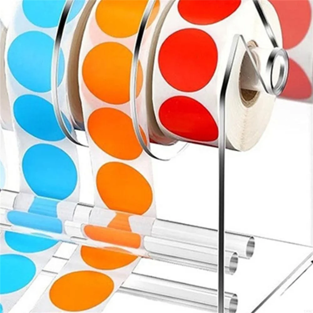 For Desktop Organization Acrylic Sticker Dispenser Compact Sticker Storage Solution Sturdy Acrylic Construction