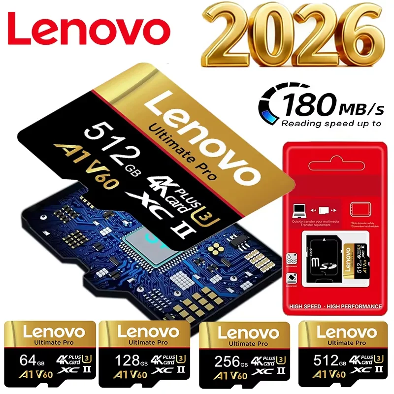 Ultra Lenovo Memory Card 512GB SD Cards TF Cards Micro TF SD 128GB 64GB Data Integrity 8K for Drone / Camera / Smartphone