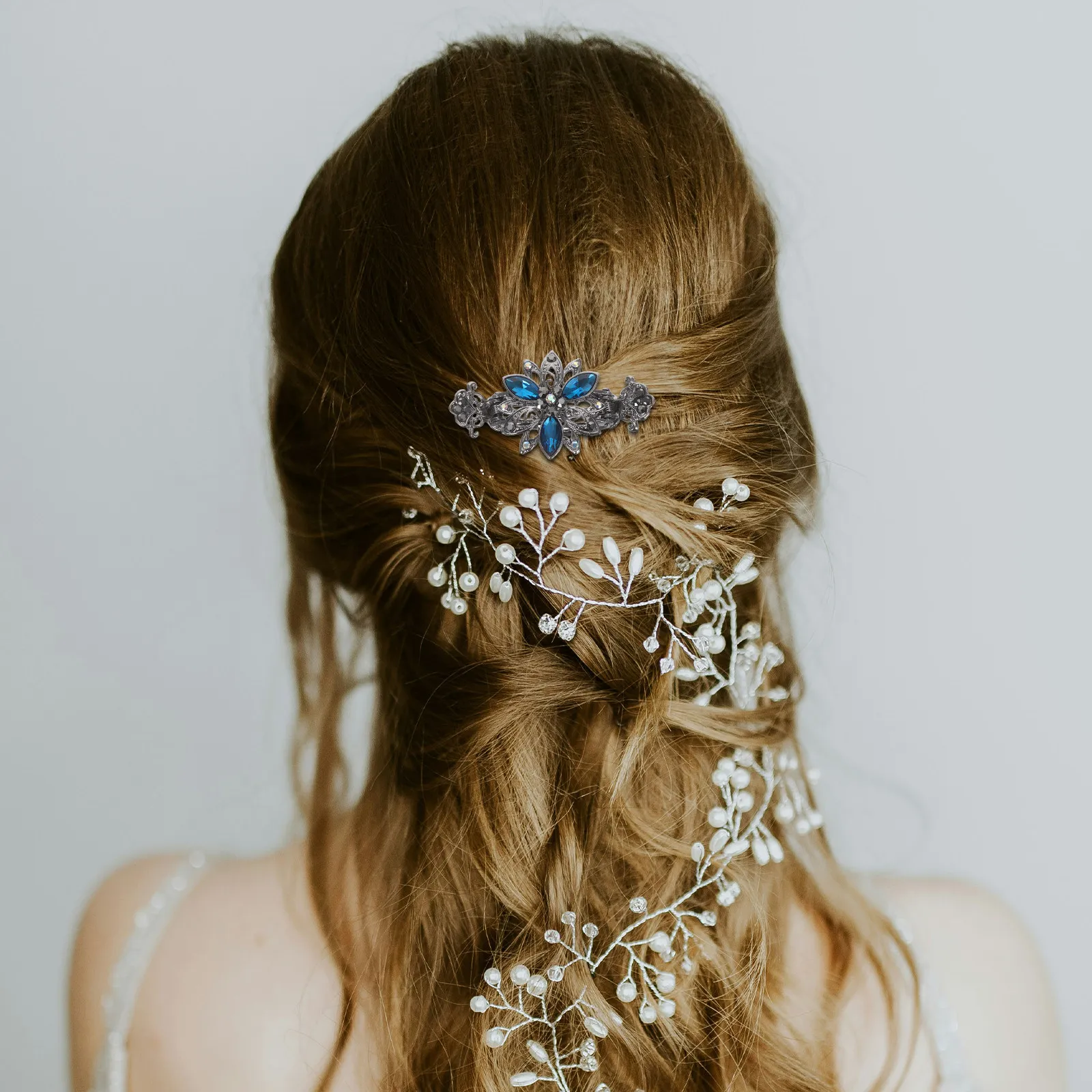 

Винтажная заколка-краб с овальными стразами для женщин, прочная, нескользящая, для прически-пучка, для свадьбы, вечеринки, выпускного, для невесты