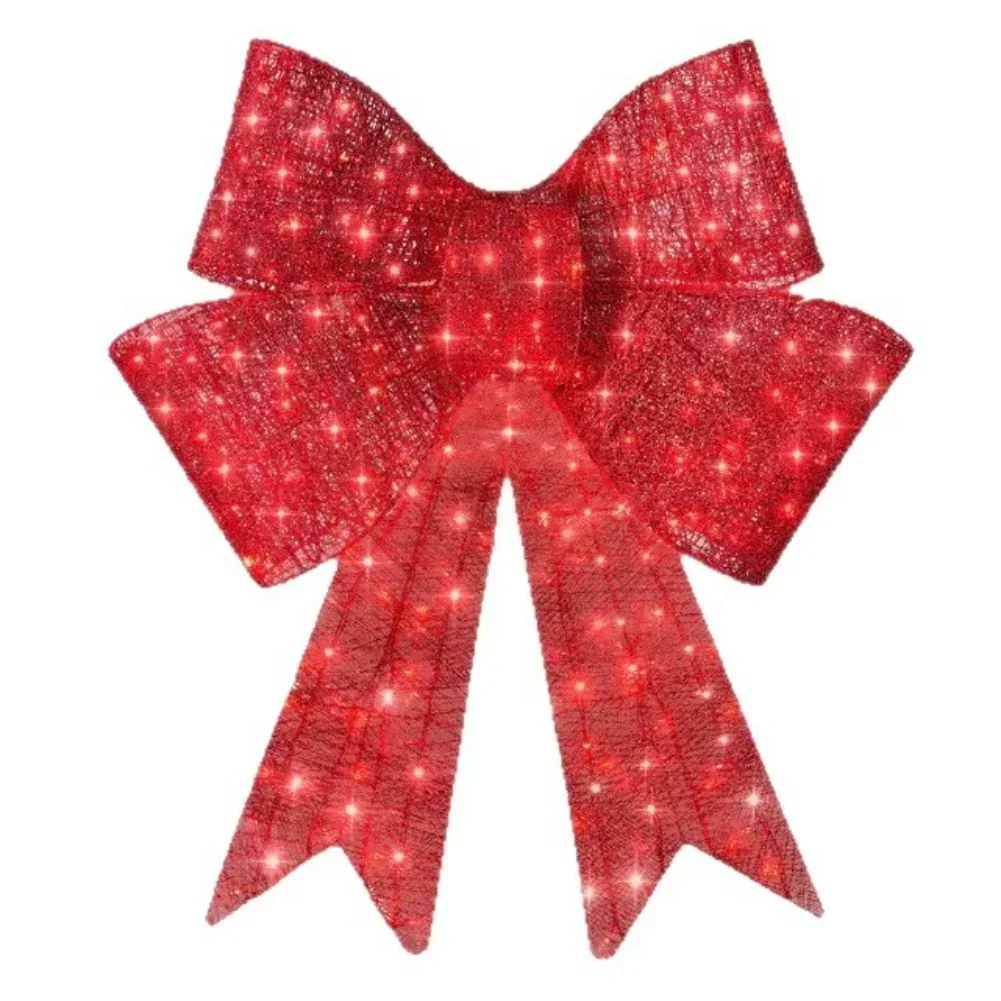 

Front Porch Decor Prelit Christmas Bow Plastic Construction Seasonal Decoration Use Easy Install Christmas Decor