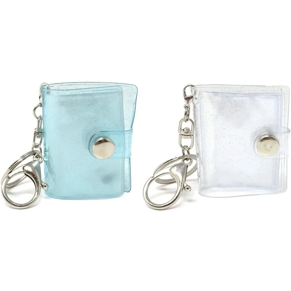 

2PCS Pocket Photo Album Keychains Mini Photo Album Binder Photo Storage with Keychain for Wedding Anniversary Birthday