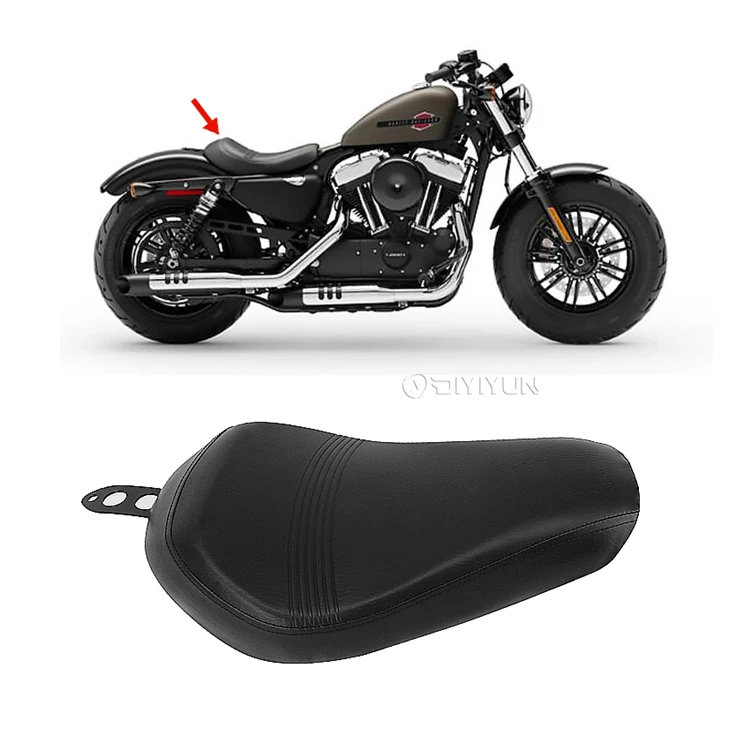 Motorcycle Black PU Leather Driver Front Solo Seat For Harley sportster 48 X48 1200 883 2016-2020 XL883 2017 2018