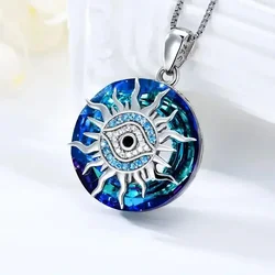 2023 High End Jewelry Necklaces Ice Blue Drop Oil Devil's Evil Eye Transfer Amulet Women's