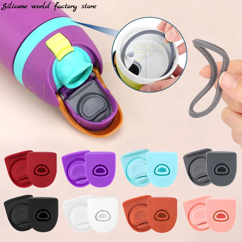 SW 2PCS Silicone Replacement Stopper Seal Gasket Seal Ring Leak Proof Water Bottle Top Lid Parts for Owala FreeSip 19/24/32/40oz