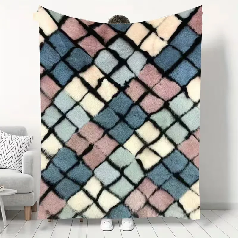 Leopard Print Brown Heart Flannel Throw Blanket Cheetah Spots Romantic Love Pattern Soft Warm Blanket Modern Sofa Bed Decor
