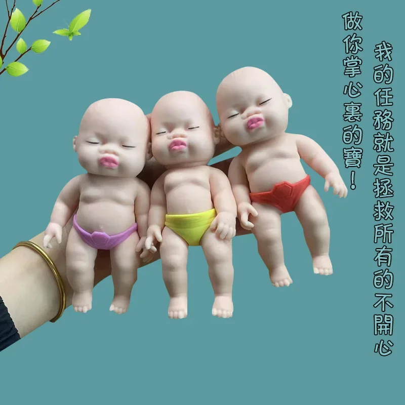 

Stress Relief Doll Funny Soft Life-Like Babies Doll Funny Gifts for Friends Slow Rising Toy De-Compression Simulation Toys For