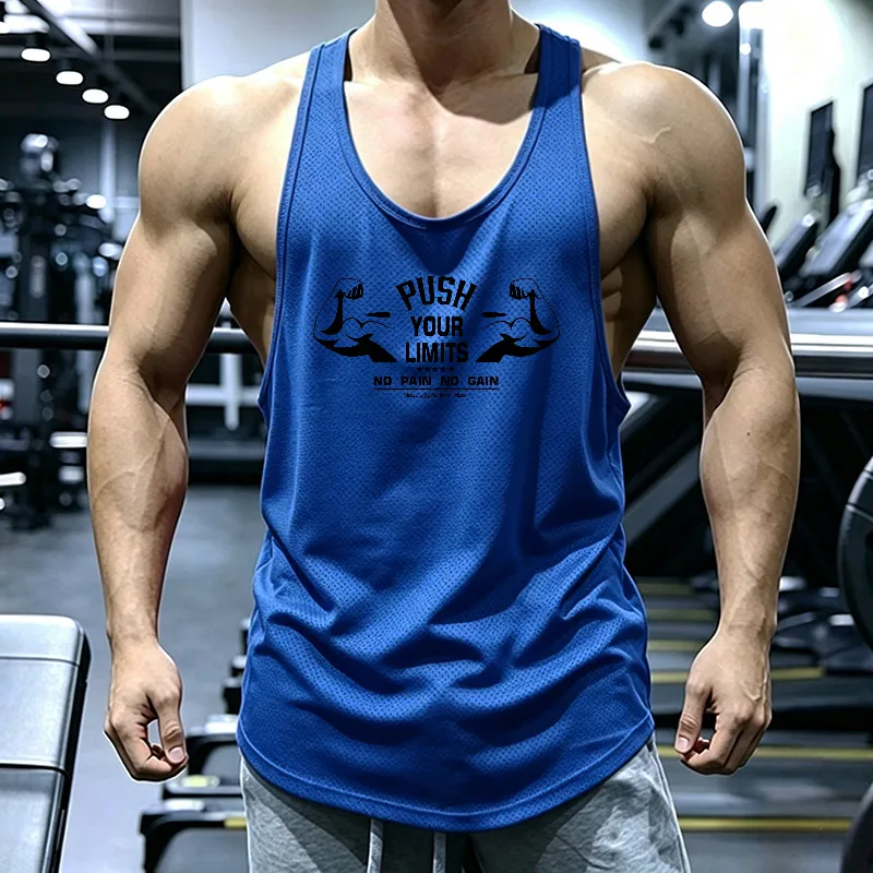 Men's Muscle Gym Tank Top Quick Dry Sleeveless Running Vests Loose Fit Athletic Bodybuilding Workout Shirt Moisture Wicking