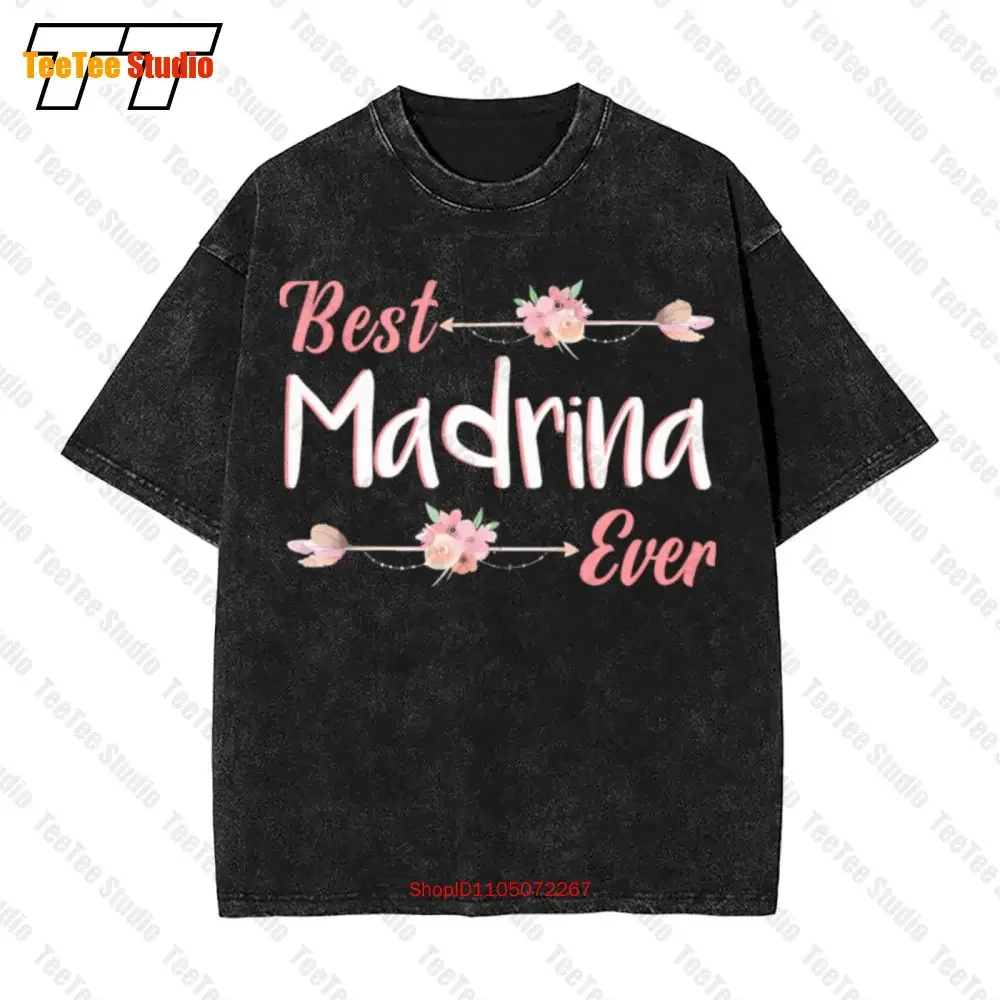 

Best Madrina Ever Spanish Godmother Floral Vintage Oversized T-Shirt ARD2