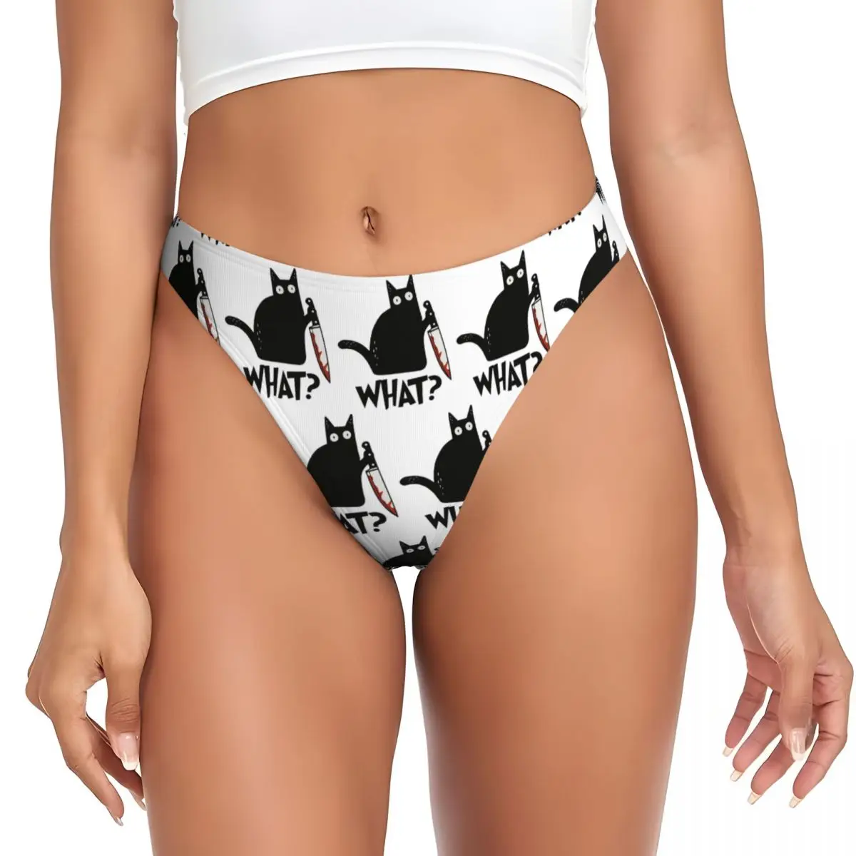 calcinha-g-string-premium-personalizada-com-estampa-de-gato-preto-assassino-com-faca-respiravel-elastica-e-confortavel-para-mulheres
