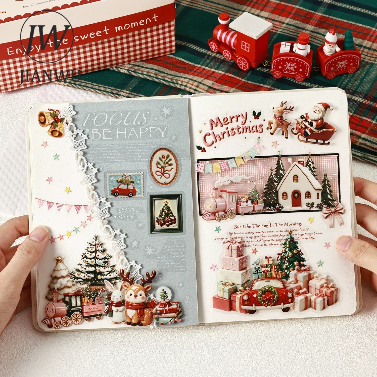 JIANWU Vintage Christmas Decoration Landscape Material Collage Scrapbooking PET Sticker Creative DIY Journal Stationery view 5