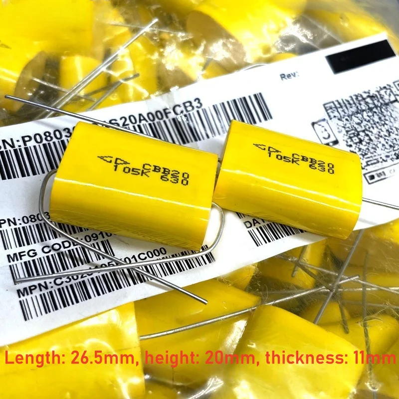 5PCS CBB20 105 1uf 1.0uf 630v 2J IGBT Absorbent Capacitor Axial