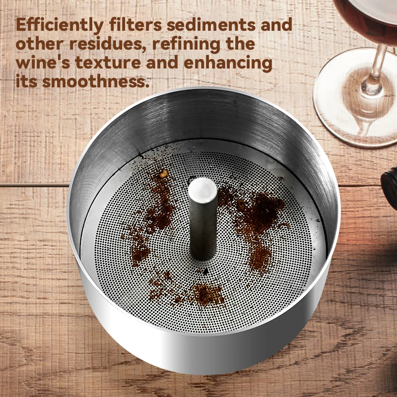 Stainless steel magic decanter double old wine filter dispenser aerator funnel with Sediment Strainer