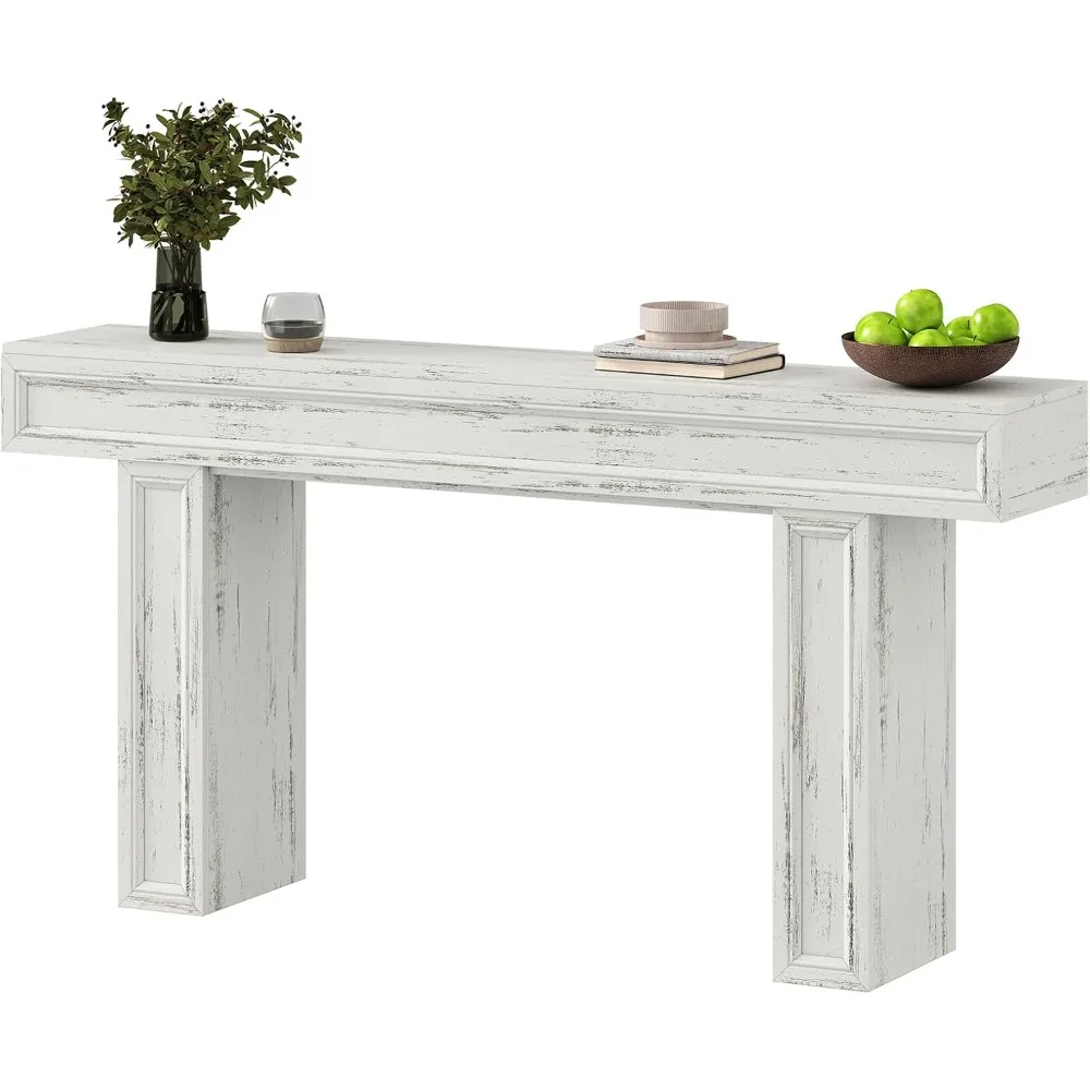 

63 Inch Long Console Table, Sofa Table Behind Sofa, Wooden Entryway Table, Farmhouse Entryway Table for Entry, Hallway, Living