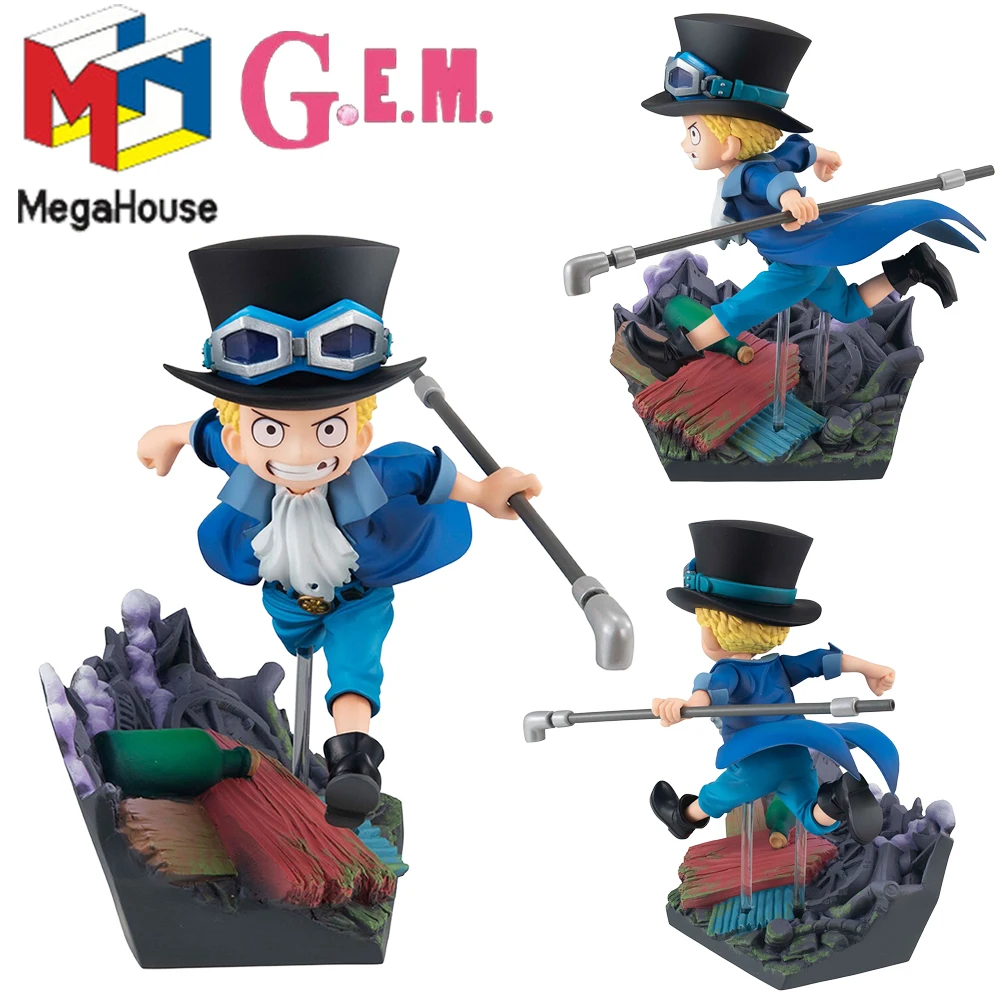 

In Stock Original Megahouse G.e.m. Run!Run!Run! One Piece Sabo Anime Q Figures Collectible Model Toys Good Gifts