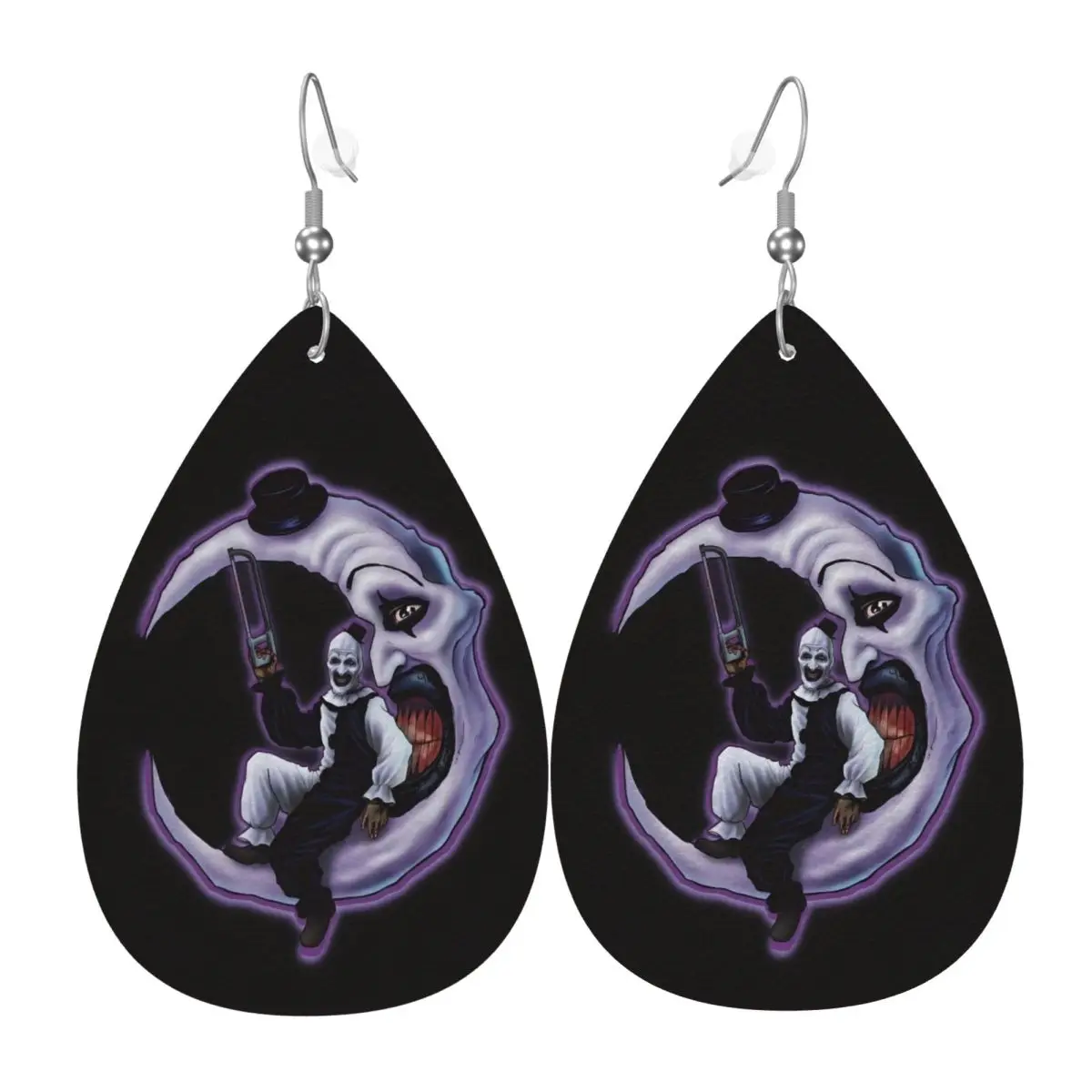 

Custom T-Terrifiers Horror Movie PVC Leather Earrings Dangle Earrings Jewelry For Women For Wife Mother Gift