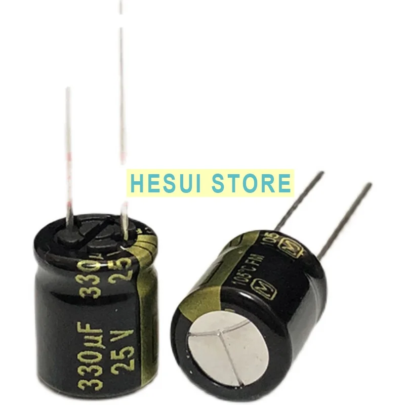 10Pcs Panasonic 25V330UF 10X12.5 FM black gold, audio fever capacitor 330UF 25V