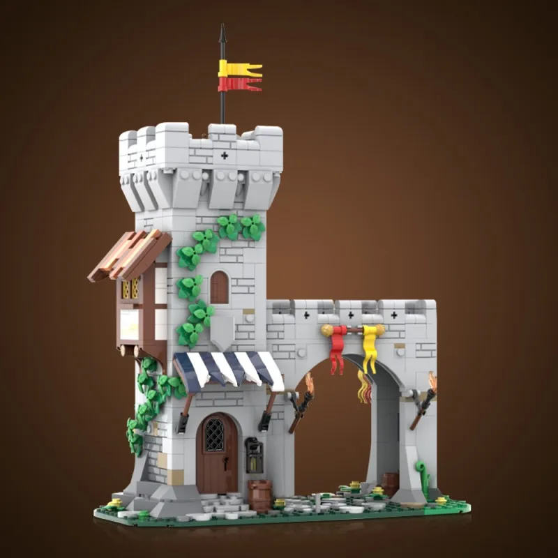 759PCS MOC Lion Knight's Modular Town Gate Building Blocks Medieval Castle Street View Architecture Model Toy Gift For Kid Adult