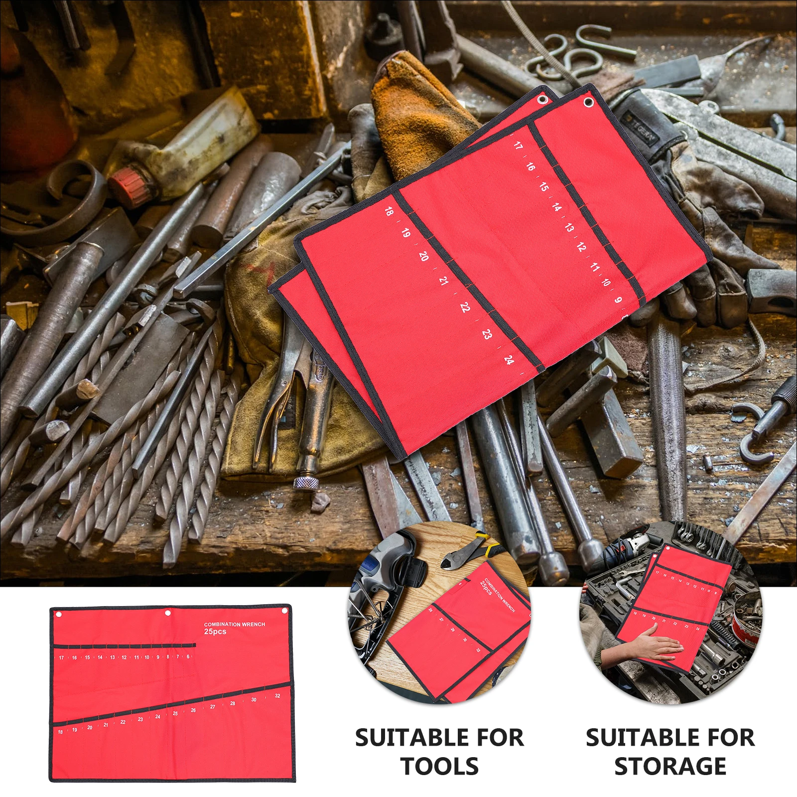 

Durable Tool Pouch Large Capacity 25 Tools Storage ganizer Canvas Bag Portable Kit Hardware Multi functional Sail Cloth Tool Bag