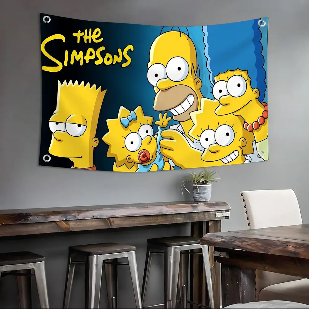 Anime The s-Simpsons Flags Wall Art Backdrop: Camping Outdoor Garden Bedroom Party Decor Family Gifts