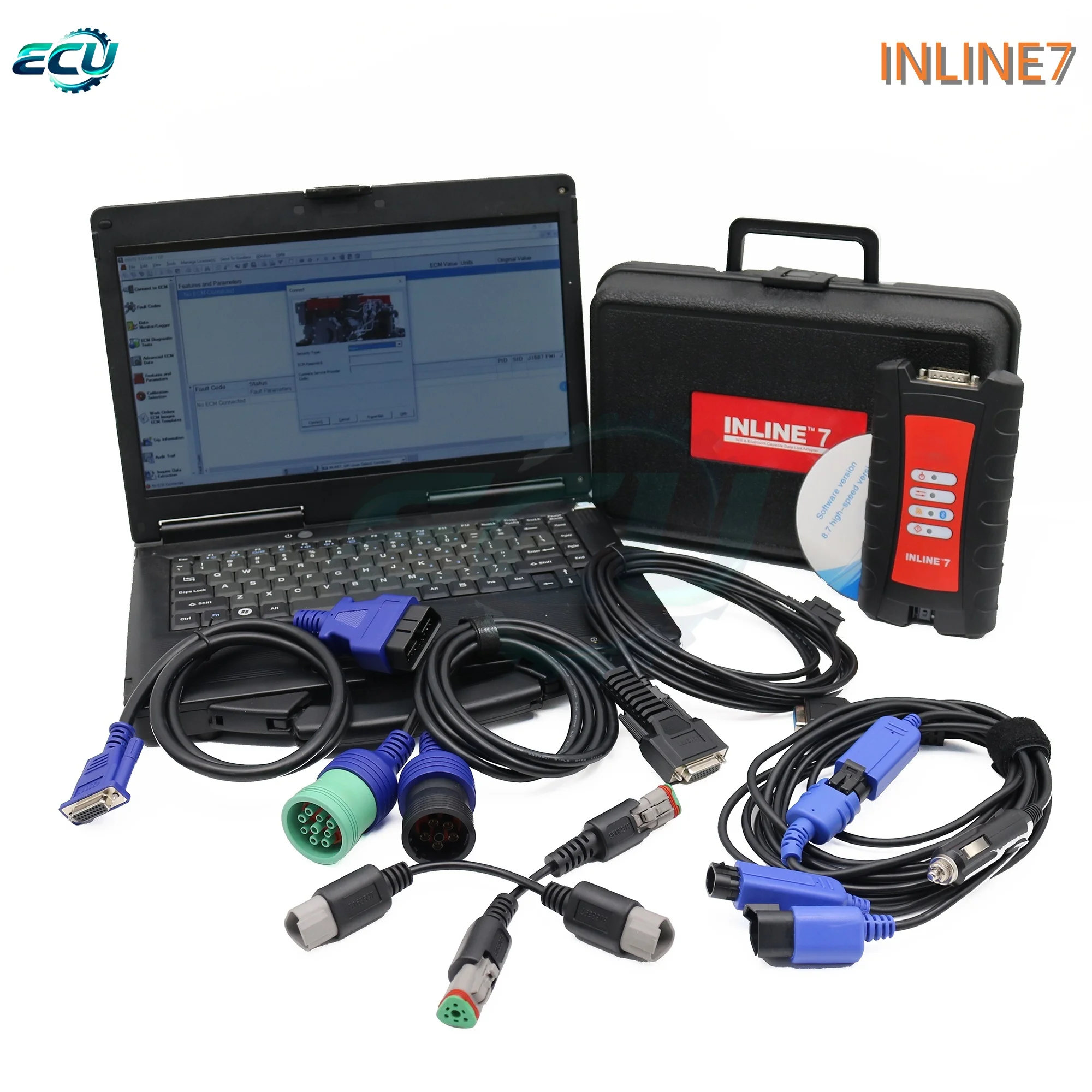 

INLINE7 Truly INLINE7 diesel engine ECU/ECM diagnostic tool compatible with software versions 8, 9, and 9.0