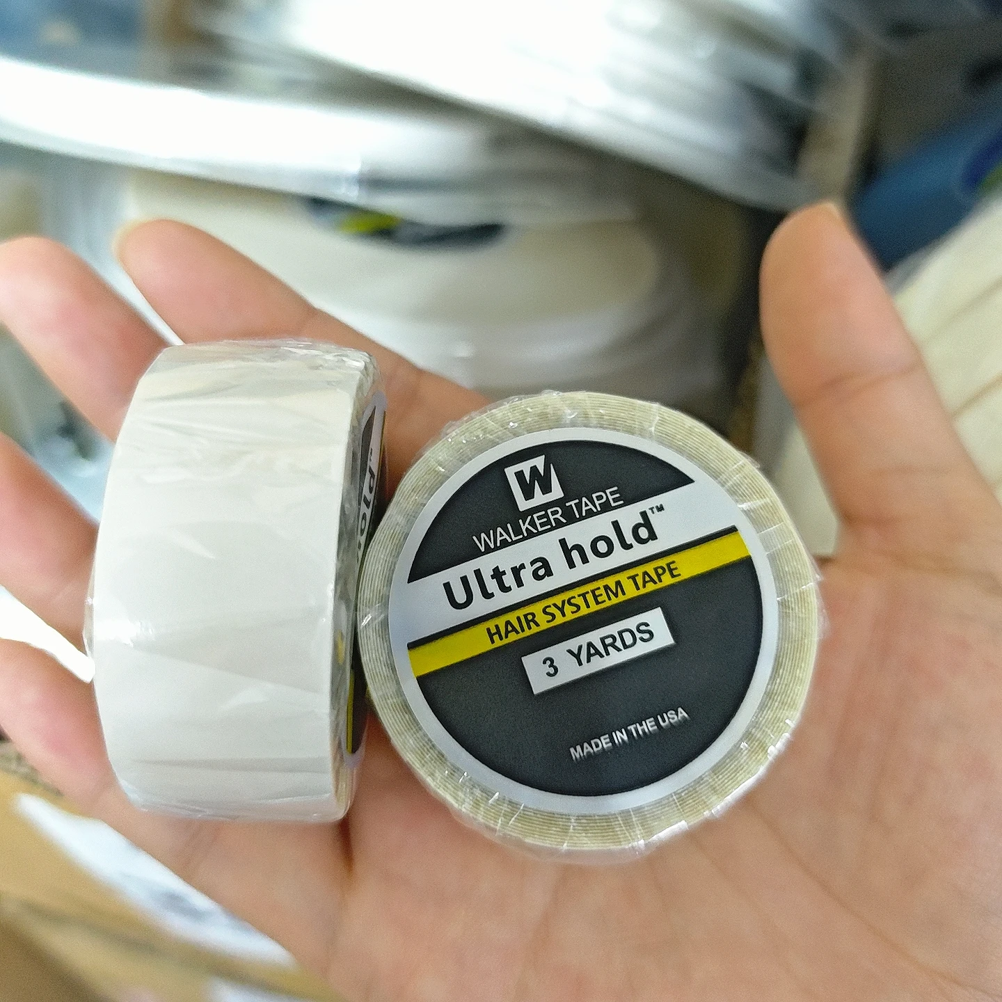 Faixa de cabeça super fixa de 3 tamanhos x2cm com gravata e faixa adesiva para peruca para chapéu, alça de peruca para extensão