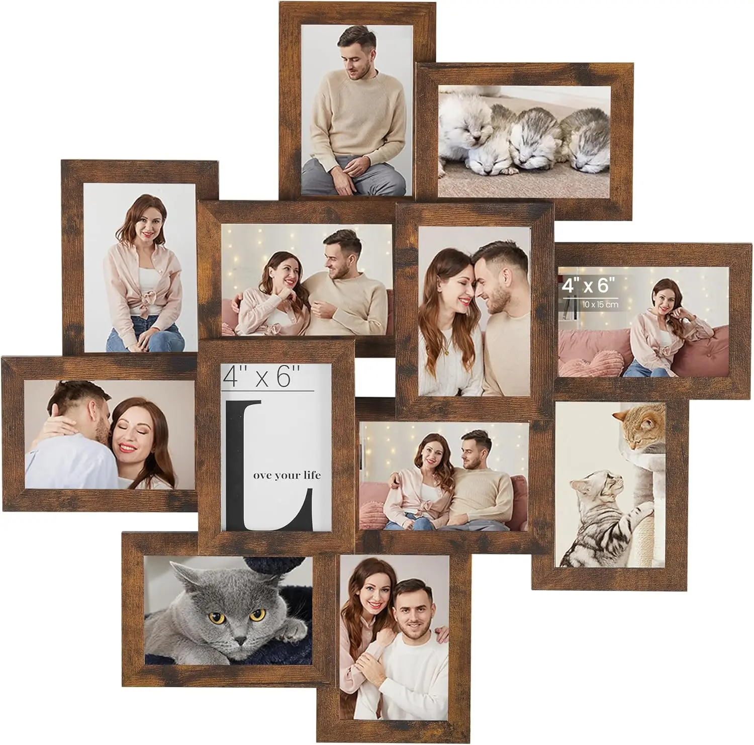 

4x6 Collage Picture Frames, 12-Pack Wall Decor Photo Frame with Glass Front, Easy Assembly for Home or Christmas Gift