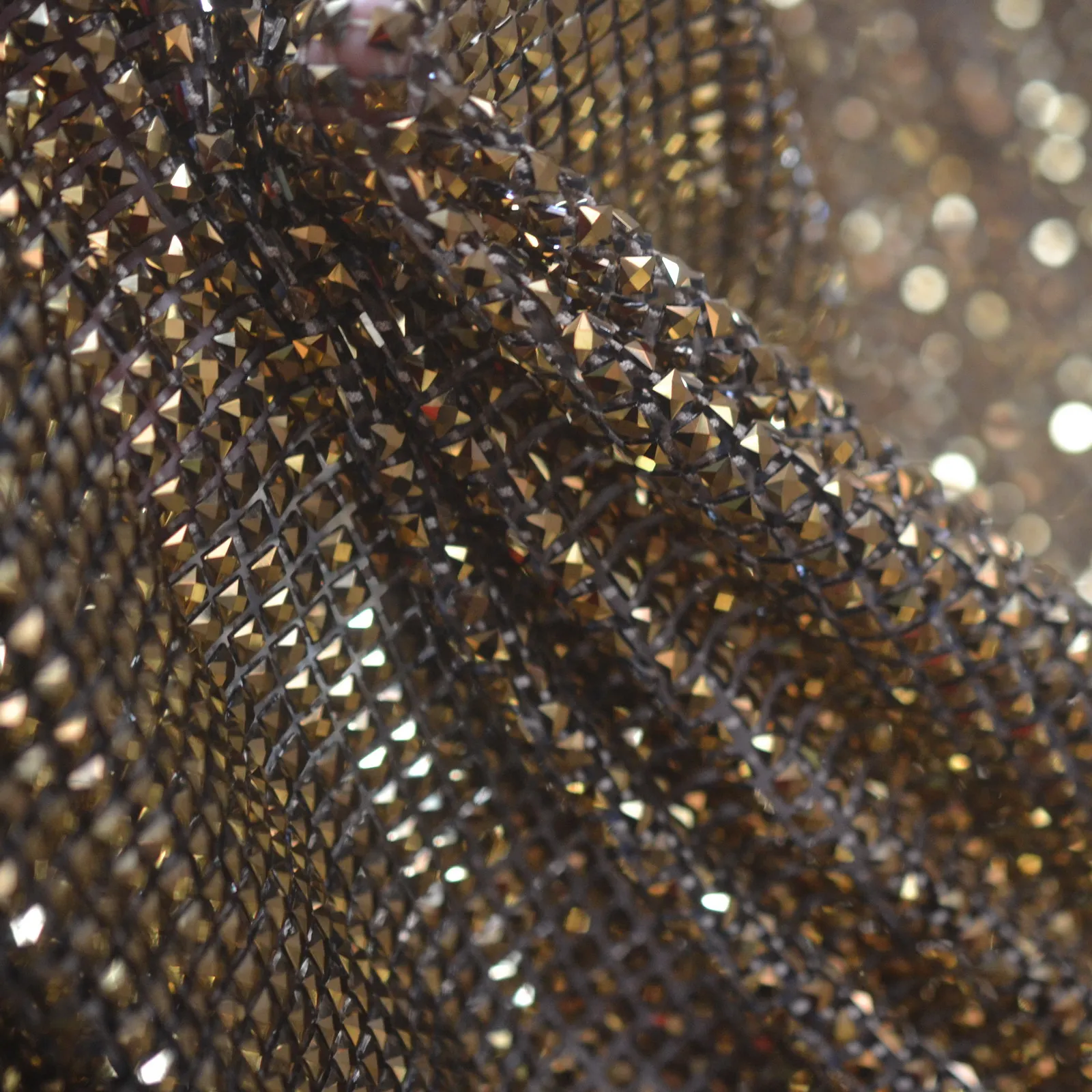 Luxury Rhinestones Fabric Mesh applique Glass Crystal Ribbon Sewing Trimming Mesh Strass Crystal Net for Dress garment diy trim