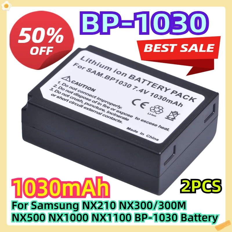 

BP-1030 1030mAh 2pcs For Samsung NX210 NX300/300M NX500 NX1000 NX1100 BP-1030 Battery
