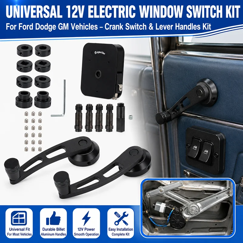 for-ford-dodge-gm-vehicles-universal-12v-electric-window-switch-kit-crank-switch-lever-handles-kit-car-power-window-billet