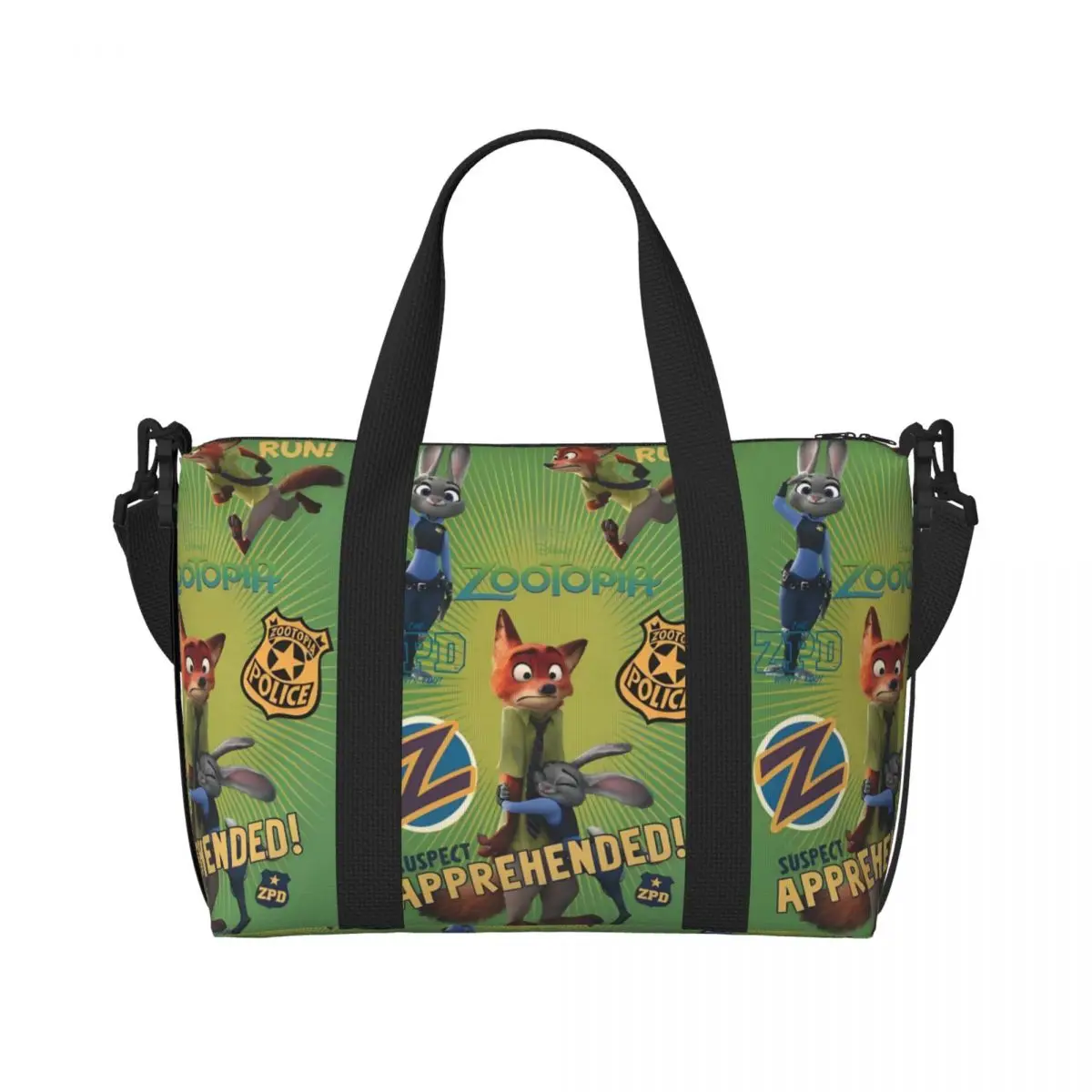

Custom Large Zootopia Cute Cartoon Tote Bag Women Nick Fox Shoulder Shopper Beach Gym Travel Bag