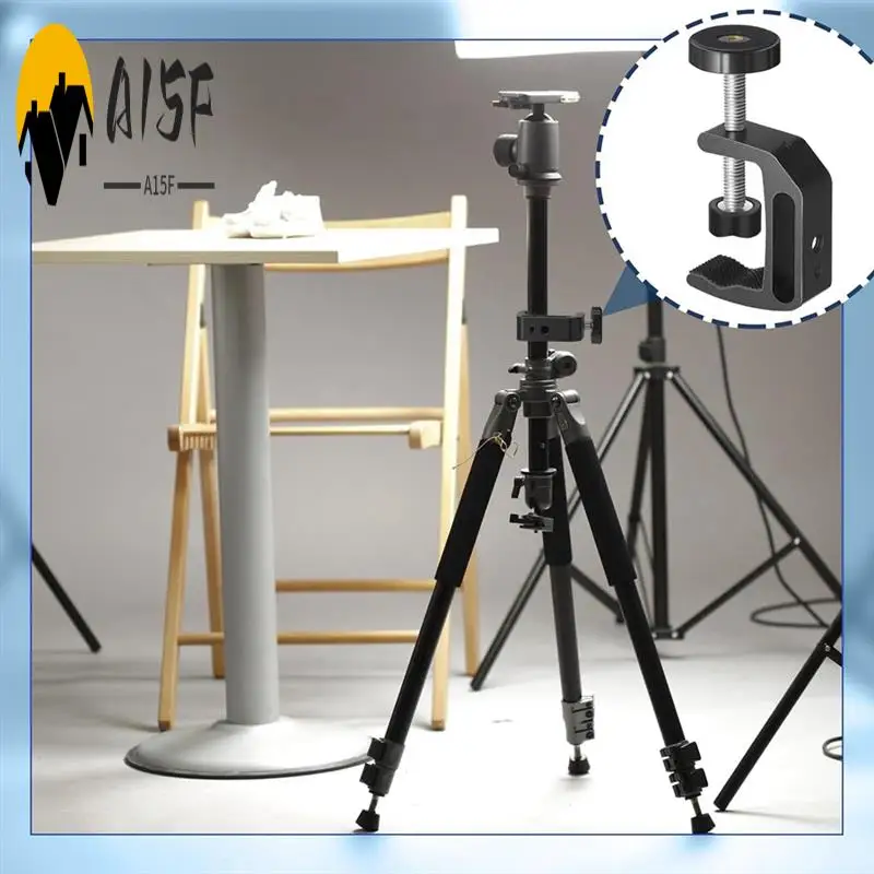 

A15F-6 Pcs Universal C Clamp With 1/4 Inch And 3/8 Inch Thread Hole Aluminum Support Clamp Desk Clamp Table Clamp