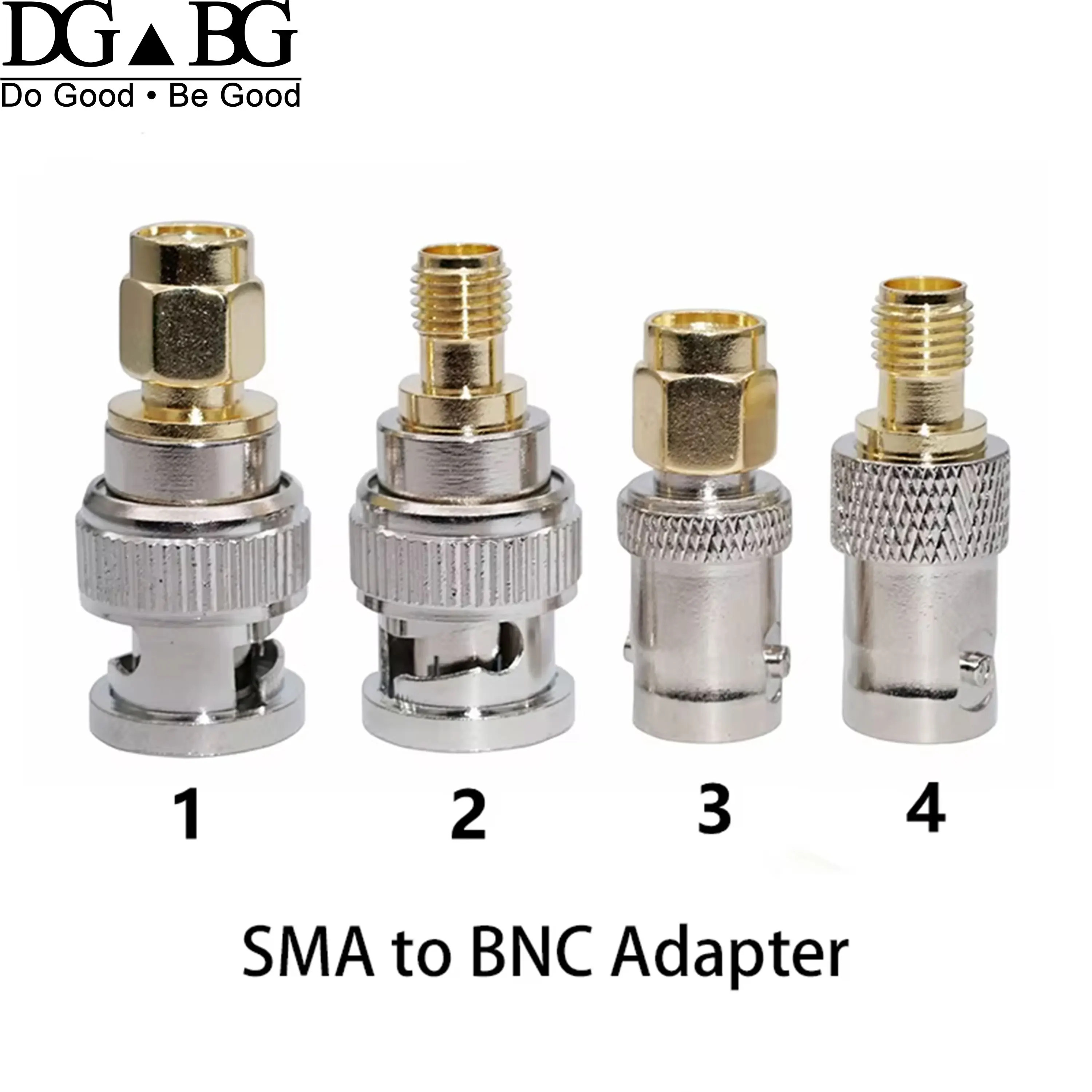 SMA to BNC RF Coaxial Adapter Kit (M/M,M/F,F/M) 50 Ohm DC-3GHz Low VSWR Gold Plated,for Antenna Test CCTV Camera Lab Equipment