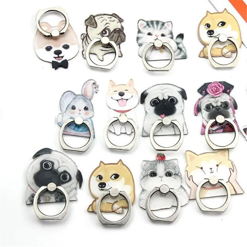 UVR Bulldog Husky Hiromi Persian Cat Mobile Phone Stand Holder Finger Ring Smartphone Holder Stand For Xiaomi Huawei All Phone