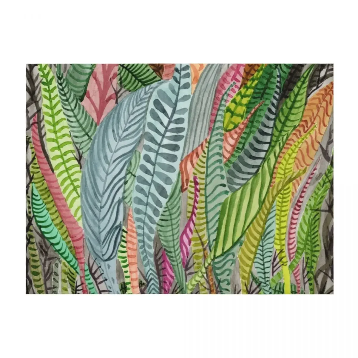 

Sea Plants Watercolor Painting Throw Blanket Beautifuls Extra Large Throw wednesday Plush Blankets