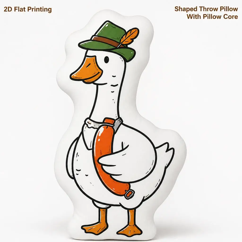 Sausage Goose Oktoberfest Gift Plush Pillow Cushion Irregular Stuffed Throw Pillow Home Decor Gift Sofa Bed Home