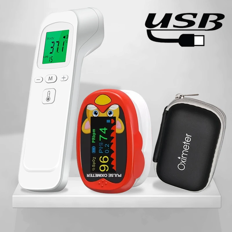 Non-contact Laser Body Temperature Ear Thermometer Oximeter Infrared Fever Thermometer Medical Household Digital Infant Adult