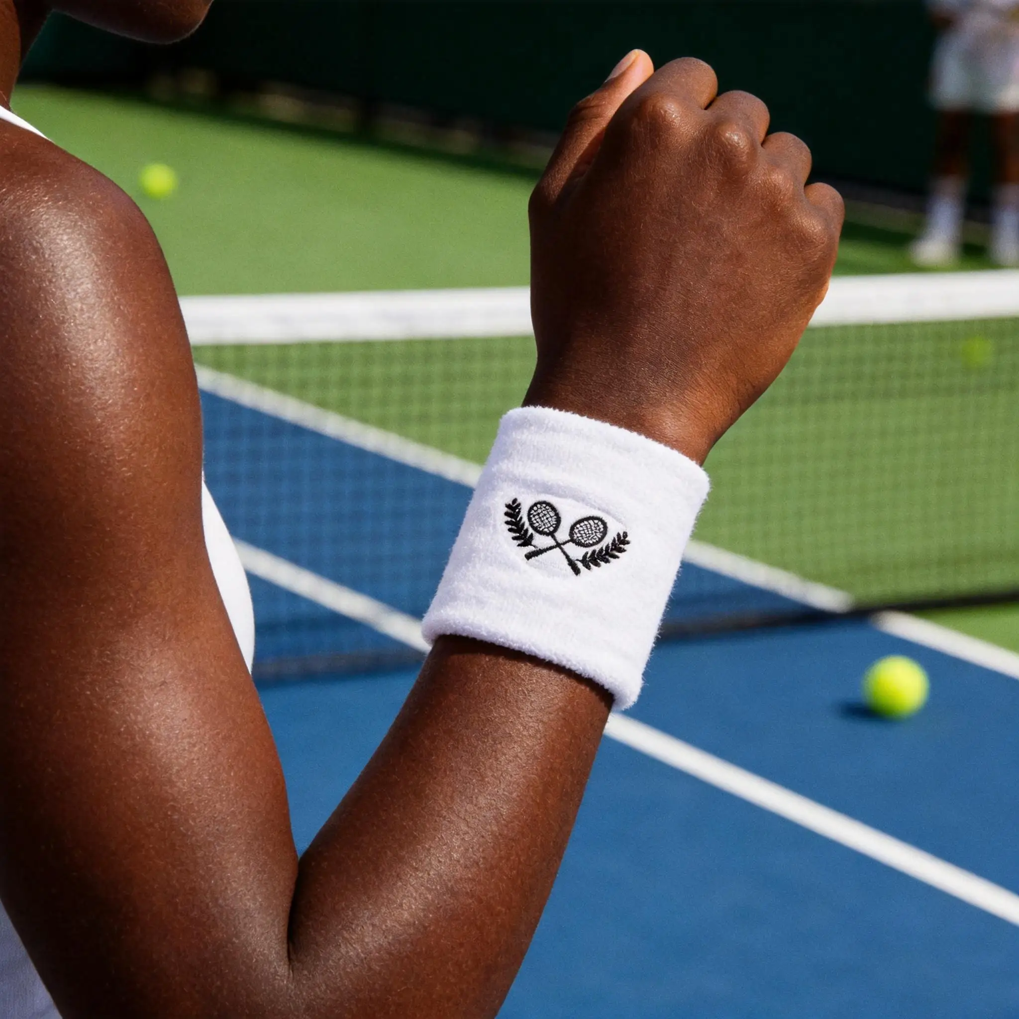 2pcs Badminton Wrist Guard Sport Ware Major Embroidery Tennis Protection Wipe Sweat Run Comfortable Sweat Absorbing Cotton Brace