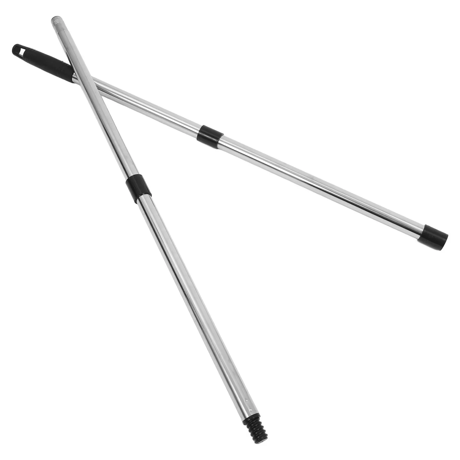 

Threaded End Stainless Steel Mop Handle 4 Section Extendable Pole Replacement for Household Floor Wall Cleaning