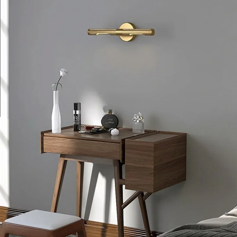 American-Style Copper Mirror Headlight Bedroom Living Room Cabinet Lighting Postmodern Bathroom Toilet Vanity Wall Lamp