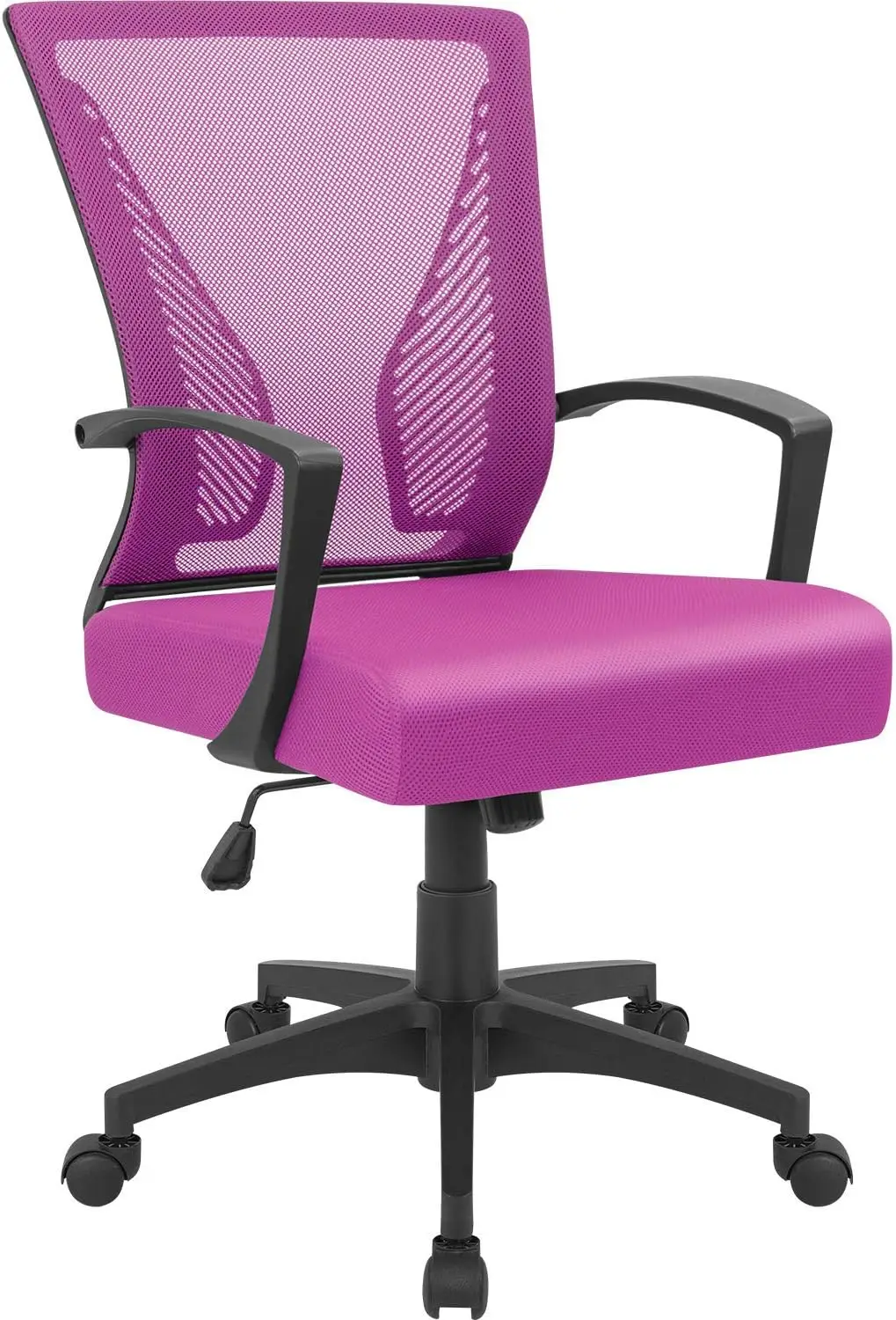 

Office chair, mid back rotating lumbar support, computer ergonomic mesh armchair