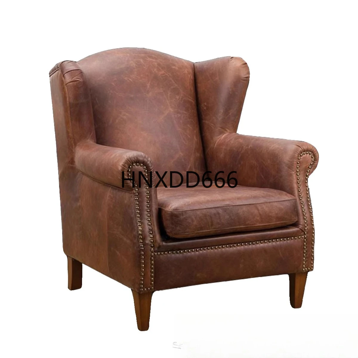 

Американский ретро-кресло для сигар, кабинет, гостиная, ретро, масляный воск, кожаный стул с тигром, сигар-бар, повседневный одиночный диван-кресло