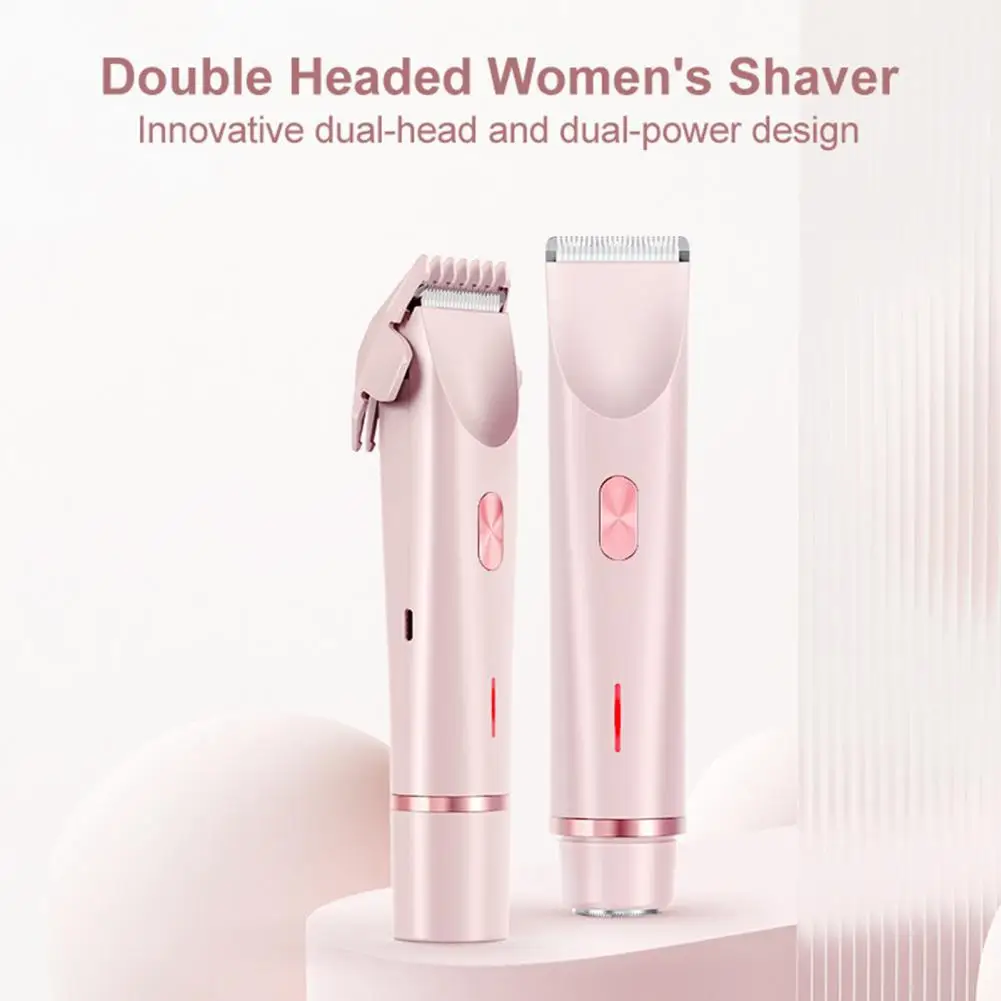 Double-head Electric Shaver Portable Electric Shaver for Women Rechargeable Ipx7 Waterproof Razor Trimmer for Face Body Bikini