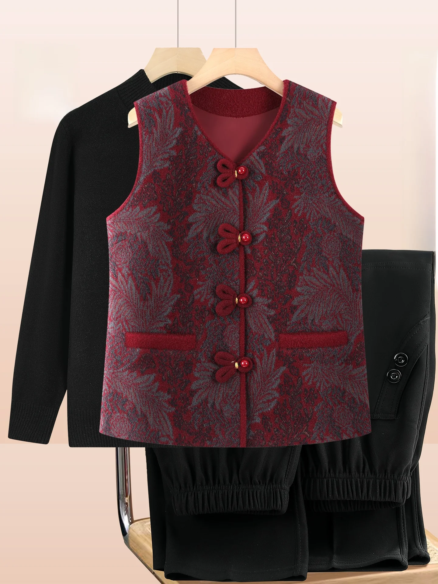 

Теплый жилет из искусственного меха для женщин среднего возраста и ли, осенне-зимняя верхняя одежда, повседневная свободная застежка на пуговицы, дизайн V-Ne