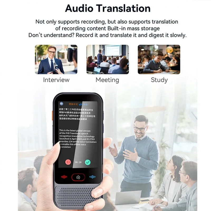 A99E-M30 Smart Voice Translator 139 Online Languages 14 Offline WIFI Photo Recording Dictionary Translation Business Travel
