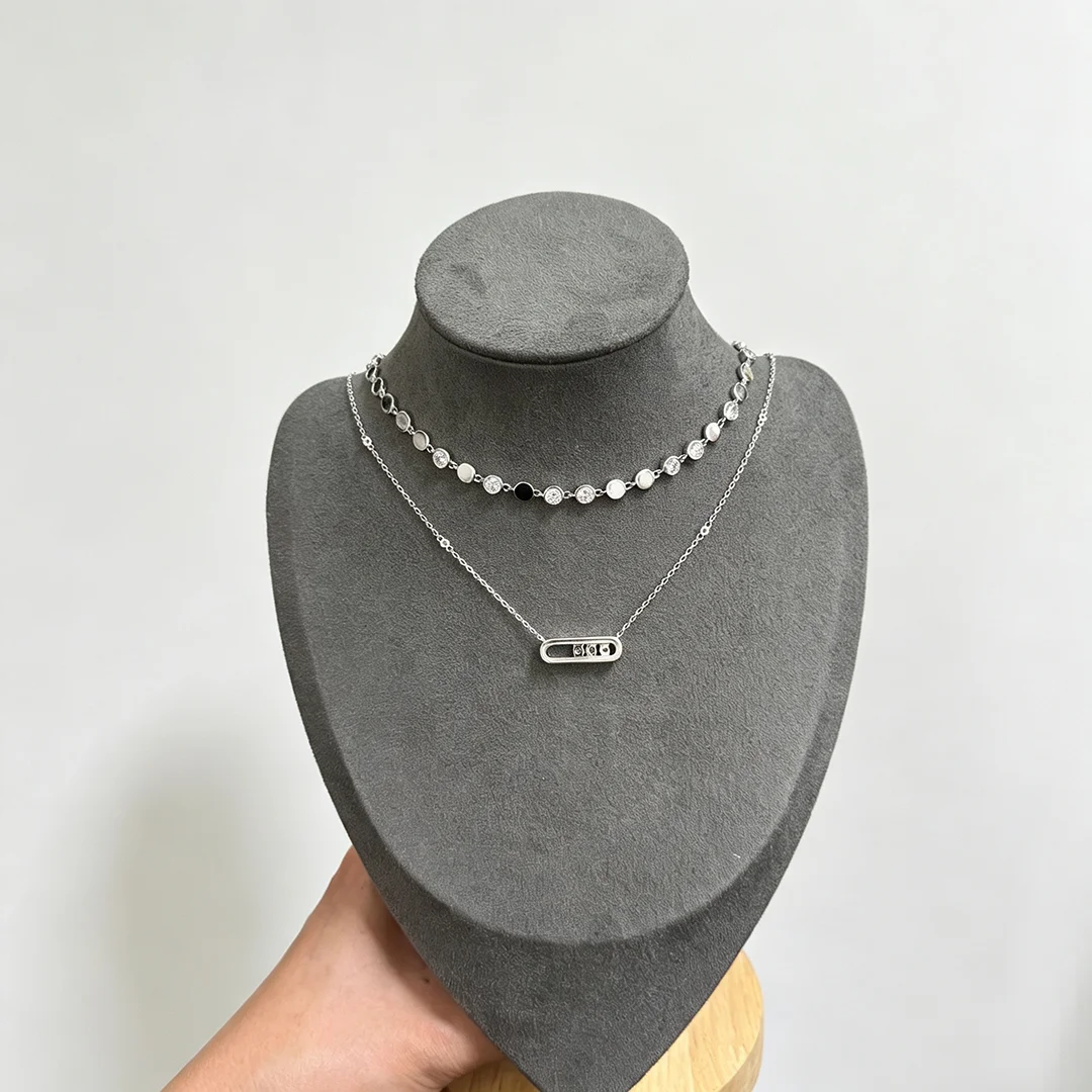 925 Sterling Silver Women's Zircon Diamond Necklace.Trendy Wedding Jewelry Accessories Holiday Gifts